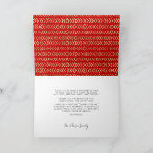 Peace Love Joy trendy red font foto Feestdagen Kaart (Binnen)