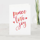 Peace love joy typografie Kerst Kaart (Voorkant)