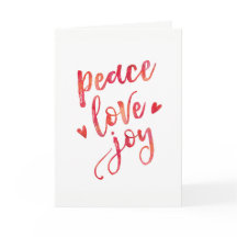 Peace love joy typografie Kerst Kaart