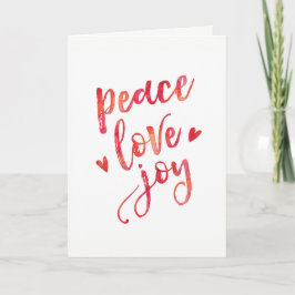 Peace love joy typografie Kerst Kaart