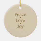 Peace Love Joy Typografie Minimalistisch Keramisch Ornament (Achterkant)