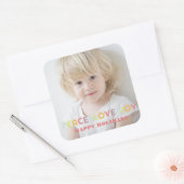 PEACE LOVE JOY TYPOGRAPHY FEESTDAGEN FOTO VIERKANTE STICKER (Envelop)