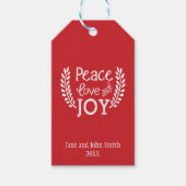 Peace Love Joy | Vakantiegeld Label Cadeaulabel (Voorkant)
