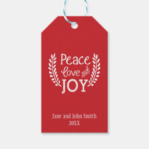Peace Love Joy Vakantiegeld Label Cadeaulabel
