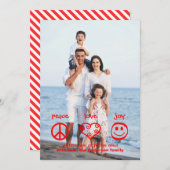 Peace, Love, Joy Vertical - 3x5 kerstkaart (Voorkant / Achterkant)