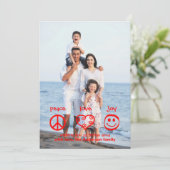 Peace, Love, Joy Vertical - 3x5 kerstkaart (Staand voorkant)