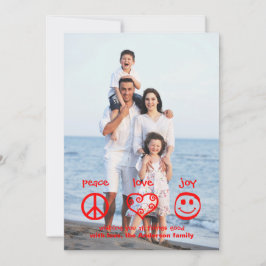 Peace, Love, Joy Vertical - 3x5 kerstkaart