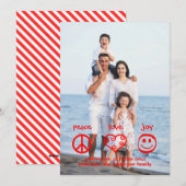 Peace, Love, Joy Vertical - kerstkaart (Voorkant / Achterkant)