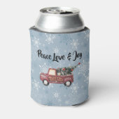 Peace Love & Joy w/ Red Speelgoed Truck Merry Kers Blikjeskoeler (Blikje Achterkant)