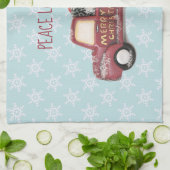 Peace Love & Joy w/ Red Speelgoed Truck Merry Kers Theedoek (Gevouwen)