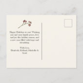 Peace Love & Joy Winter Boeket Feestdagenkaart (Achterkant)