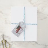 Peace Love & Joy with Red Speelgoed Truck Kerstmis Cadeaulabel (Met Touw)