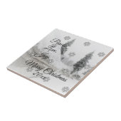 Peace Love Joy | Zwarte en witte winterkerst Tegeltje (Zijkant)