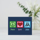 Peace Love Judo Briefkaart (Staand voorkant)