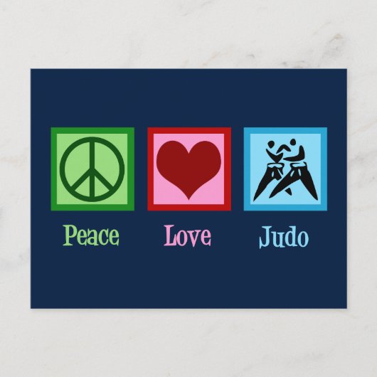 Peace Love Judo Briefkaart (Voorkant)