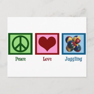 Peace Love Juggling Briefkaart