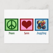 Peace Love Juggling Briefkaart (Voorkant)