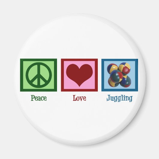 Peace Love Juggling Magneet (Voorkant)
