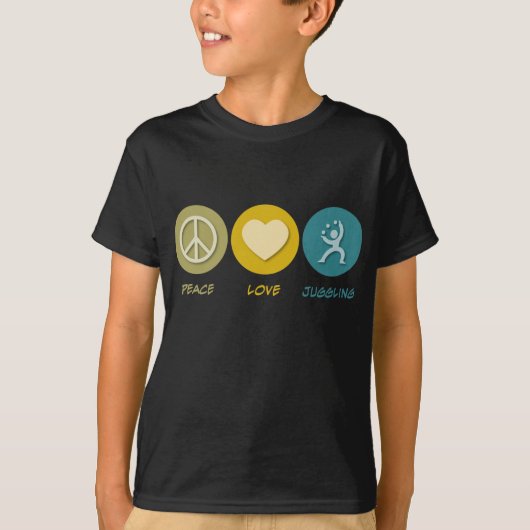 Peace Love Juggling T-shirt (Voorkant)