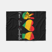 Peace Love Juneteenth 1865 Black Pride Mannen Vrou Fleece Deken (Voorkant (Horizontaal))