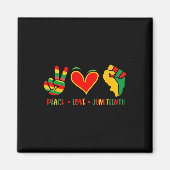 Peace Love Juneteenth 1865 Independence Day Black Magneet (Voorkant)