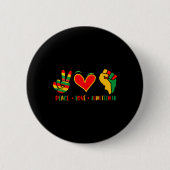 Peace Love Juneteenth 1865 Independence Day Black Ronde Button 5,7 Cm (Voorkant)