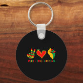 Peace Love Juneteenth 1865 Independence Day Black Sleutelhanger (Voorkant)