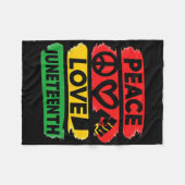 Peace Love Juneteenth 19 juni 1865 Mannen Vrouwen Fleece Deken (Voorkant (Horizontaal))
