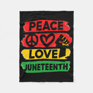 Peace Love Juneteenth 19 juni 1865 Mannen Vrouwen Fleece Deken