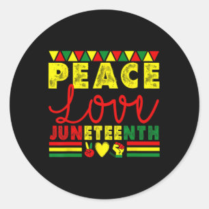 Peace Love Juneteenth African Black Histo Ronde Sticker