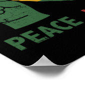 Peace Love Juneteenth african vlag hart en vuist Poster (Hoek)