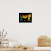Peace Love Juneteenth african vlag hart en vuist Poster (Keuken)