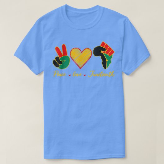 Peace Love Juneteenth Black History Maand Pride Af T-shirt (Design voorkant)