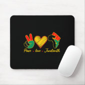 Peace Love Juneteenth Black Pride Freedom 4th of J Muismat (Met muis)