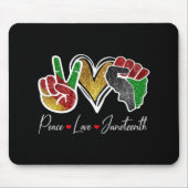 Peace Love Juneteenth Black Pride Freedom 4th of J Muismat (Voorkant)