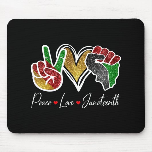 Peace Love Juneteenth Black Pride Freedom 4th of J Muismat (Voorkant)