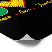 Peace Love Juneteenth Black Pride Freedom 4th of J Poster (Hoek)