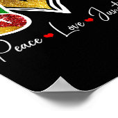 Peace Love Juneteenth Black Pride Freedom 4th of J Poster (Hoek)