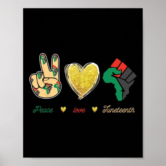 Peace Love Juneteenth Outfit Poster (Voorkant)