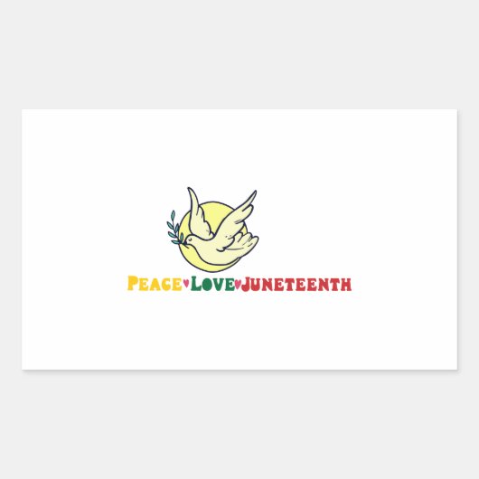 Peace Love Juneteenth Pride Black Girl Black Queen Rechthoekige Sticker (Voorkant)