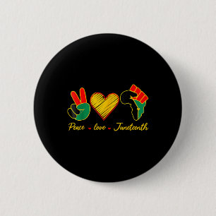 Peace Love Juneteenth Pride Black Girl Black Queen Ronde Button 5,7 Cm