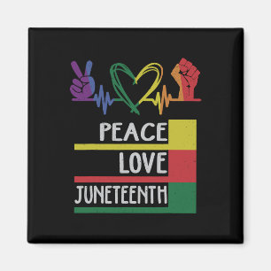 Peace Love Juneteenth Pride Black Girl Queen Vrouw Magneet