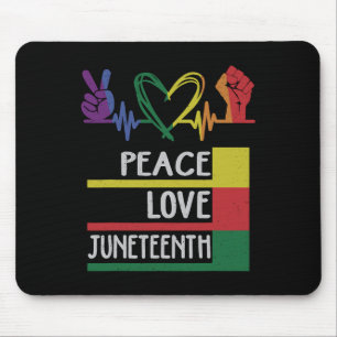 Peace Love Juneteenth Pride Black Girl Queen Vrouw Muismat