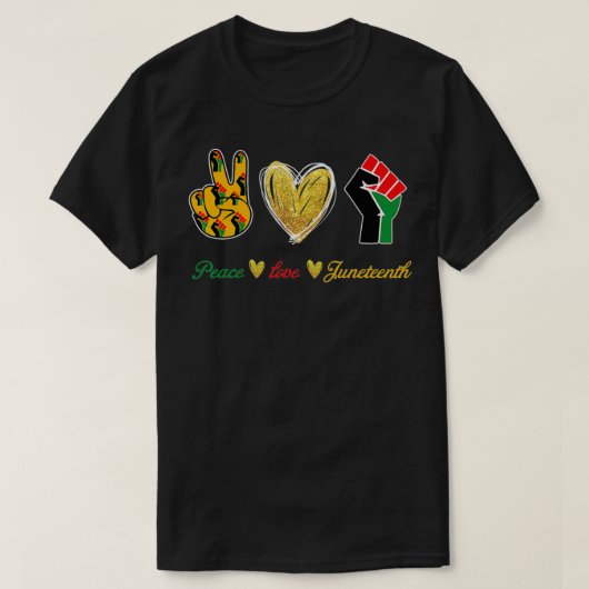 Peace Love Junetetiende T-shirt (Design voorkant)