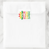 Peace Love Junetetiende Vierkante Sticker (Tas)