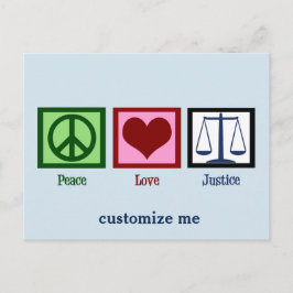 Peace Love Justice Briefkaart