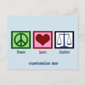 Peace Love Justice Briefkaart (Voorkant)