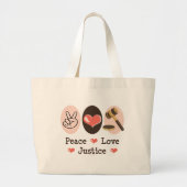 Peace Love Justice Canvas tas (Voorkant)