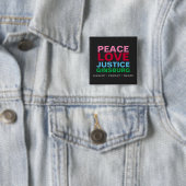 Peace Love Justice GINSBURG Square Vierkante Button 5,1 Cm (In situ)