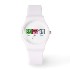 Peace Love Justice Horloge